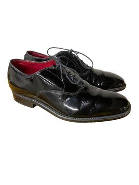 Alden New England 9373 Patent Leather Lace Up Oxford Dress Shoes Black Sz 7.5
